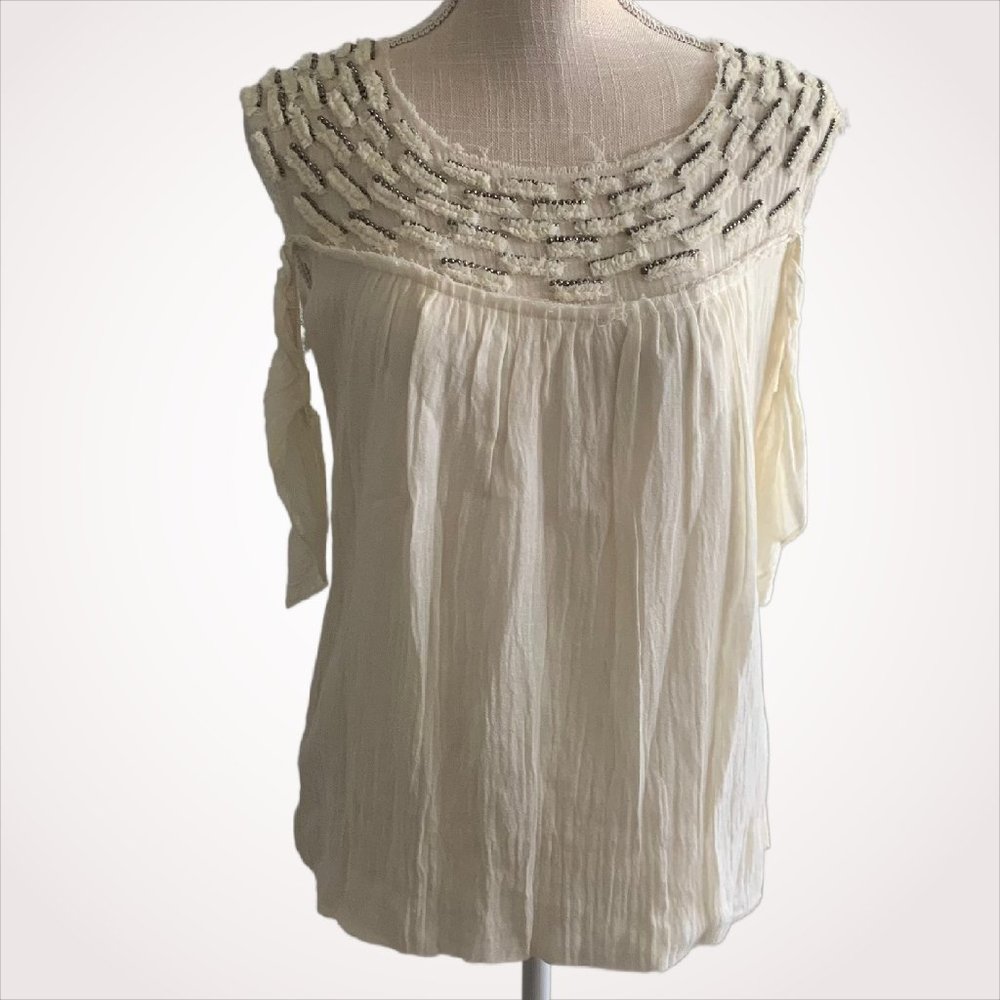 Women's Ivory Cold Shoulder Top by Gryphon